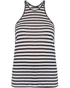 T By Alexander Wang Linen Silk Stripe Tank - Lyst