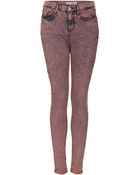 Topshop Moto Pale Pink Acid Leigh Jean - Lyst