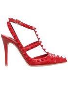 Valentino 100mm Rouge Calfskin Rockstud Pumps - Lyst