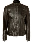 Belstaff Leather Beckland Cafe Racer Blouson Jacket - Lyst