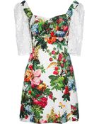 Dolce & Gabbana Lace Sleeve Dress - Lyst