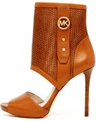 MICHAEL Michael Kors Daria Perforated Open Bootie - Lyst