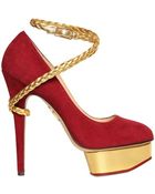 Charlotte Olympia 150mm Dolly Suede Pumps - Lyst