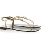 Giuseppe Zanotti Crystal embellished Leather Sandals - Lyst