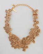 Oscar de la Renta Antiqued Lace Bib Necklace - Lyst