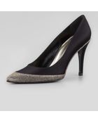 Stuart Weitzman Fairlady Satin Sparkletoe Evening Pump - Lyst