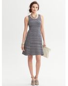 Banana Republic Striped Fit and Flare Dress - Lyst