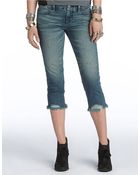 Free People Destroyed Cropped Denim Pants - Lyst