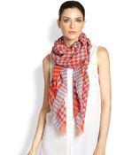 Marc By Marc Jacobs Molly Check Cotton Scarf - Lyst