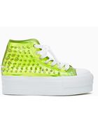 Nasty Gal Koop Spike Sneaker Neon Yellow - Lyst