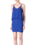 Sandro Rayon Lace detail Crepe Dress - Lyst