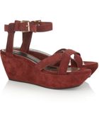 Marni Suede Platform Wedge Sandals - Lyst