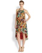 Nicole Miller Printed Hi-Lo Dress - Lyst