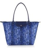 Longchamp Le Pliage Python Print Large Bag - Lyst