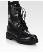 Costume National Leather Laceup Combat Boots - Lyst