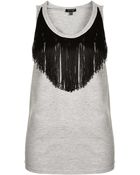 Topshop Fringe Vest - Lyst