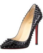 Christian Louboutin Pigalle Spiked Patent Red Sole Pump - Lyst
