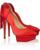 Charlotte Olympia Starla Satin Platform Pumps - Lyst