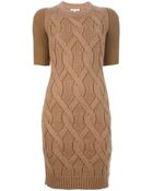 Carven Cable Knit Dress - Lyst