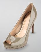 Cole Haan Chelsea Patent Peeptoe Pump Summer Khaki - Lyst