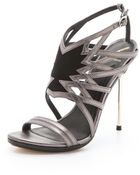 B Brian Atwood Marseille Mix Media Sandals - Lyst