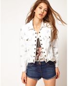 Current/Elliott Current Elliot Star Print Denim Jacket - Lyst