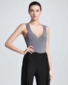 Donna Karan New York Sleeveless Stretch Bodysuit Geode - Lyst