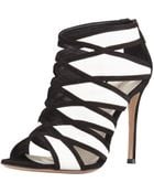 Gianvito Rossi Two Tone Suede Leather Cage Bootie - Lyst