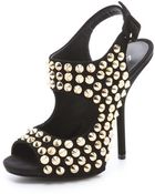 Giuseppe Zanotti Peep Toe Suede Sandals - Lyst