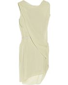 Helmut Lang Asymmetrical Draped Silk Dress - Lyst