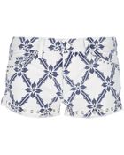 Isabel Marant Geometric Print Denim Shorts - Lyst