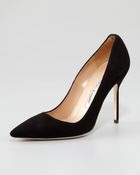 Manolo Blahnik Womens Bb Suede Pump Black - Lyst