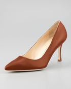 Manolo Blahnik Bb Leather 70Mm Pump - Lyst