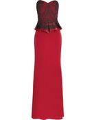 Notte By Marchesa Silk and Lace Peplum Gown - Lyst