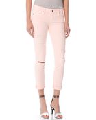 Paige Skyline Ankle Peg Jeans - Lyst