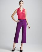 Rachel Roy Cropped Crepe Pants - Lyst
