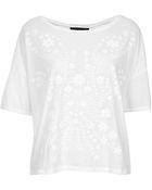 Topshop Petite Floral Placement Tee - Lyst
