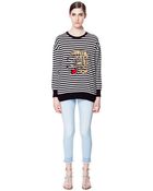 Zara Striped Sweater with Embroidered Tiger - Lyst