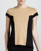 Adrienne Vittadini Colorblock Ponte Top Camel-sable - Lyst