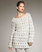 Donna Karan New York Hand-knit Boucle Sweater - Lyst