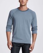 James Perse Long Sleeve Crew Neck Tee Vintage Blue - Lyst