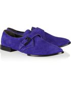 Alexander Wang Ruby Ribbed Suede Monk Strap Brogues - Lyst