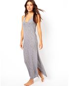 Asos Slubby Plunge Maxi Beach Dress - Lyst