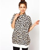 Love Moschino Oversized Leopard Print Top - Lyst