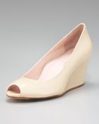 Taryn Rose Peeptoe Wedge Pump - Lyst