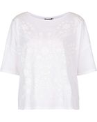 Topshop Floral Placement Tee - Lyst