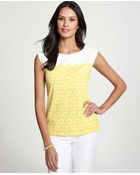 Ann Taylor Daisy Print Ponte Top - Lyst