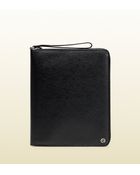 Gucci Black Leather Ipad Case - Lyst