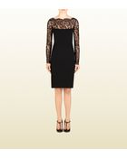 Gucci Viscose Jersey Dress with Lace Detail - Lyst