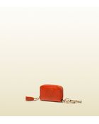 Gucci Soho Dark Orange Leather Wallet Charm - Lyst